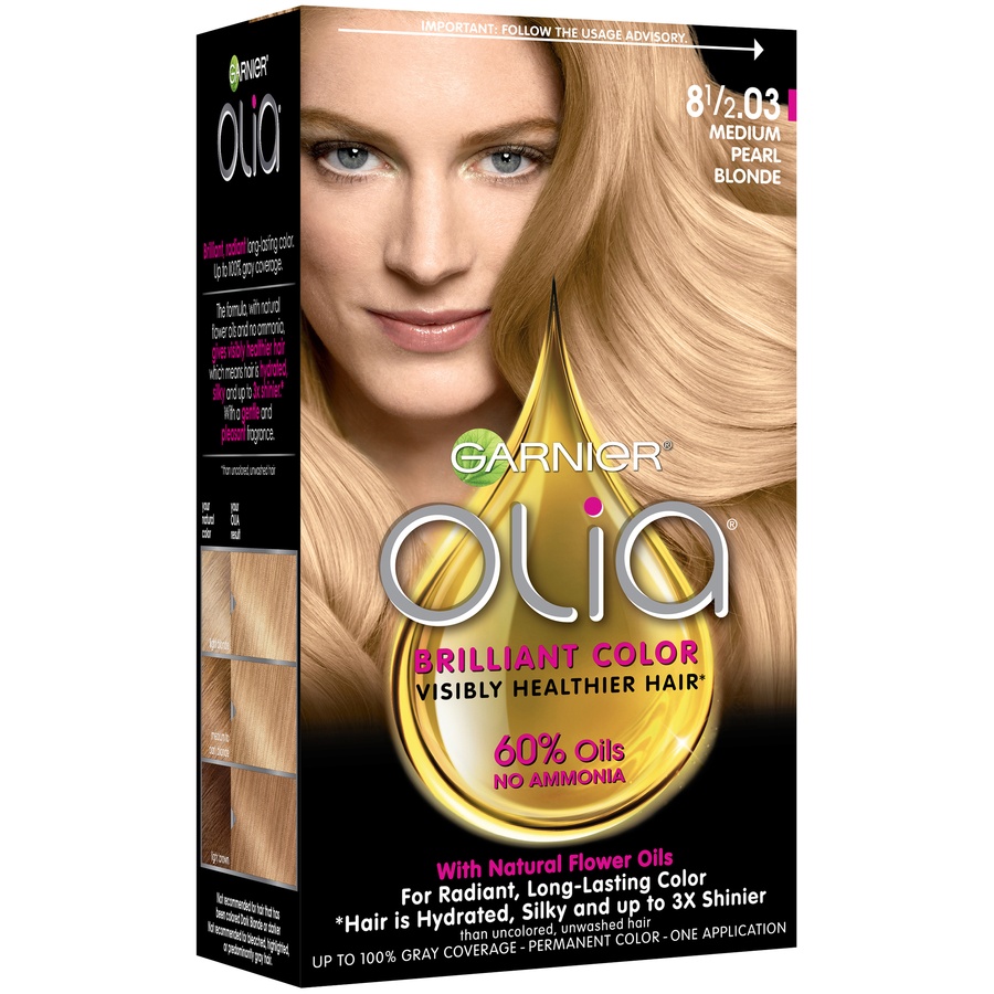 slide 2 of 7, Garnier Olia Hair Color Kit Medium, Pearl Blonde, 1 ct