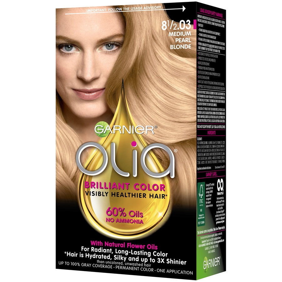 slide 3 of 7, Garnier Olia Hair Color Kit Medium, Pearl Blonde, 1 ct