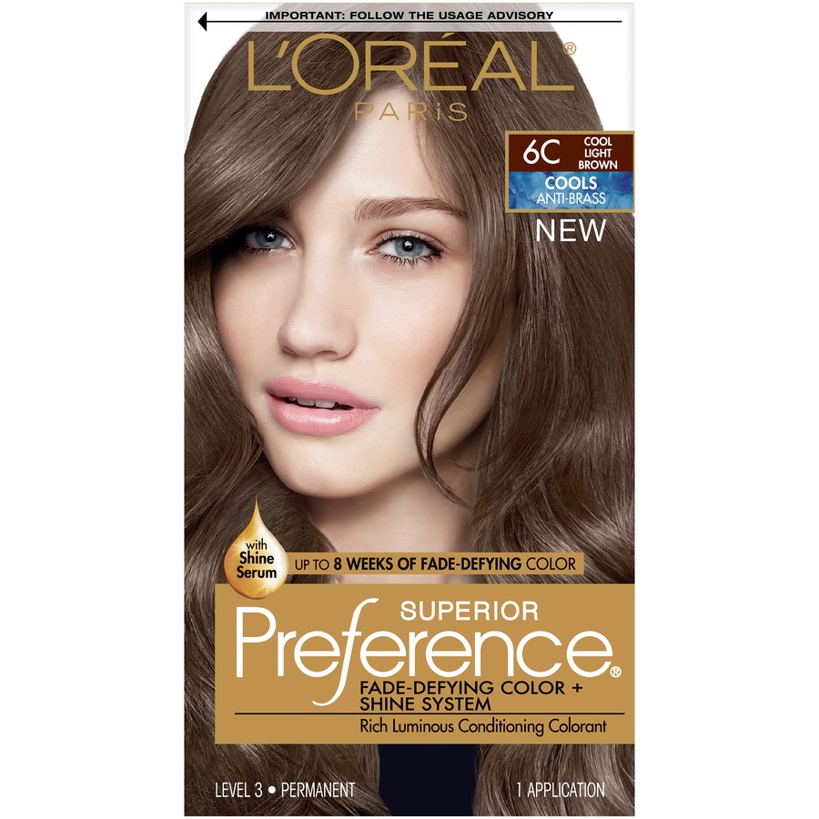 slide 3 of 8, L'Oréal Hair Color Cools Anti-Brass 6C Cool Light Brown, 1 ct