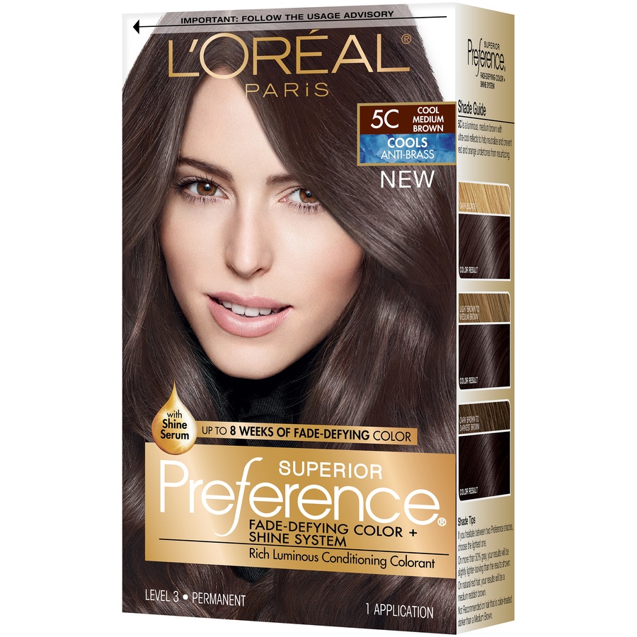 L'Oréal Superior Preference Hair Color Cools Anti-Brass 5C Cool Medium ...