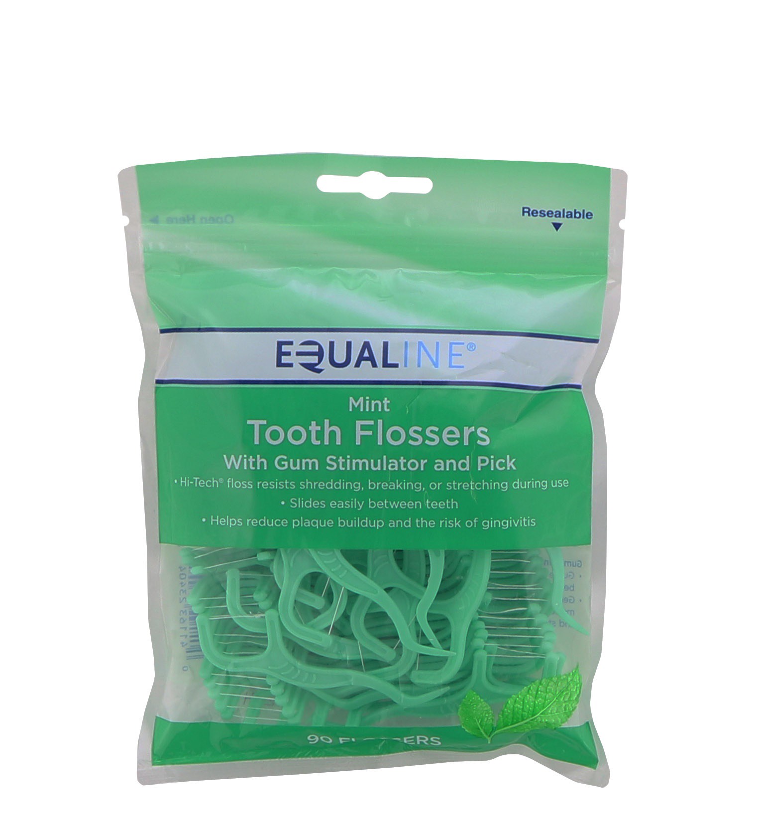 slide 1 of 1, Equaline Mint Tooth Flossers, 90 ct