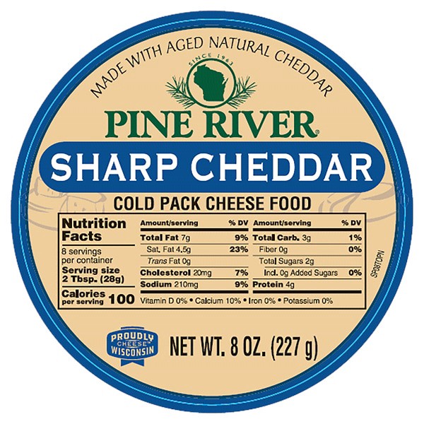 slide 4 of 5, Pine River Cheese Spread, Sharp Cheddar, 8 oz