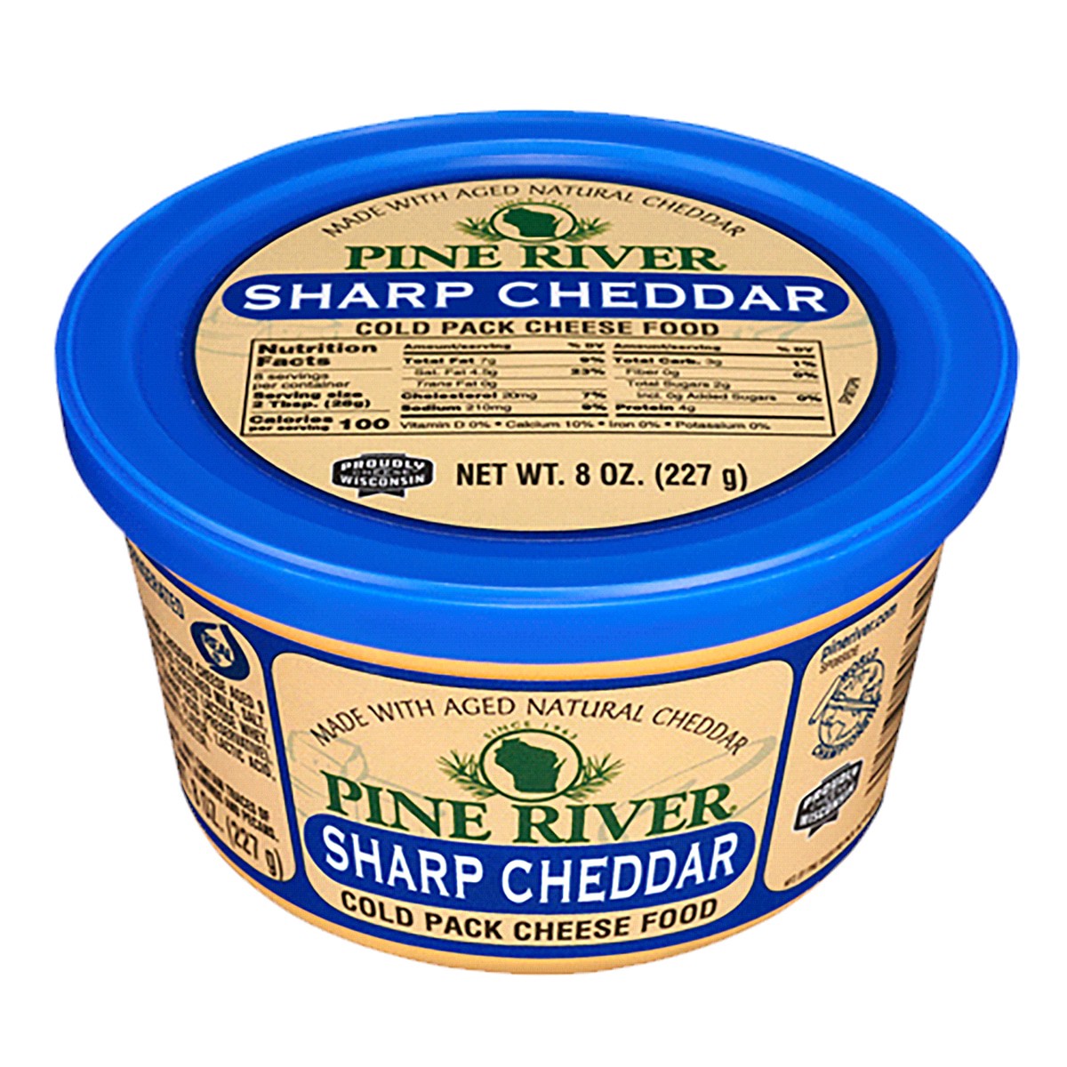 slide 1 of 5, Pine River Cheese Spread, Sharp Cheddar, 8 oz