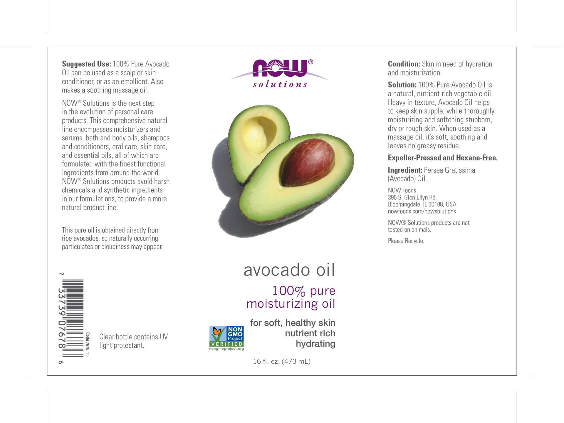 slide 2 of 2, NOW Solutions Avocado Oil - 16 fl. oz., 16 fl oz