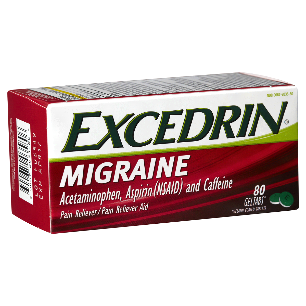 slide 4 of 11, Excedrin Migraine Geltabs Acetaminophen Aspirin Nsaid, 80 ct