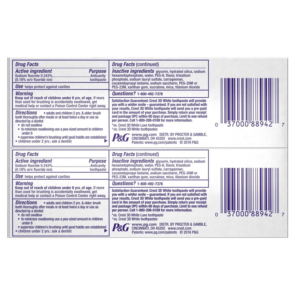 slide 3 of 3, Crest Toothpaste 2 ea, 2 ct