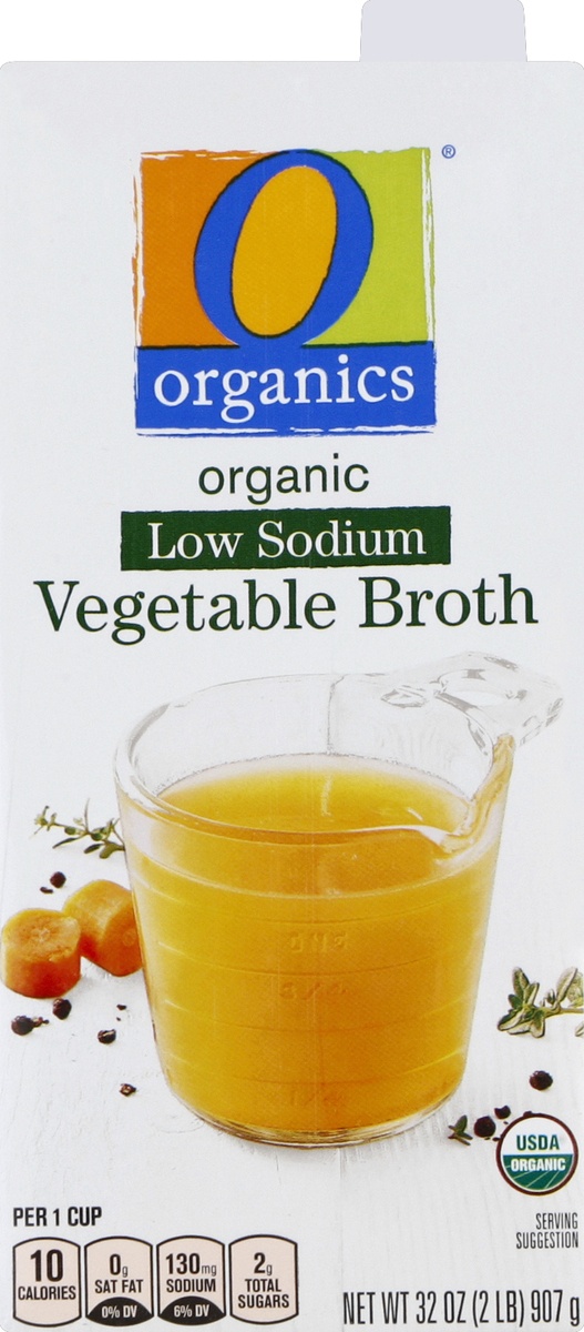 slide 2 of 4, O Organics Broth, Vegetable, Organic, Low Sodium, 