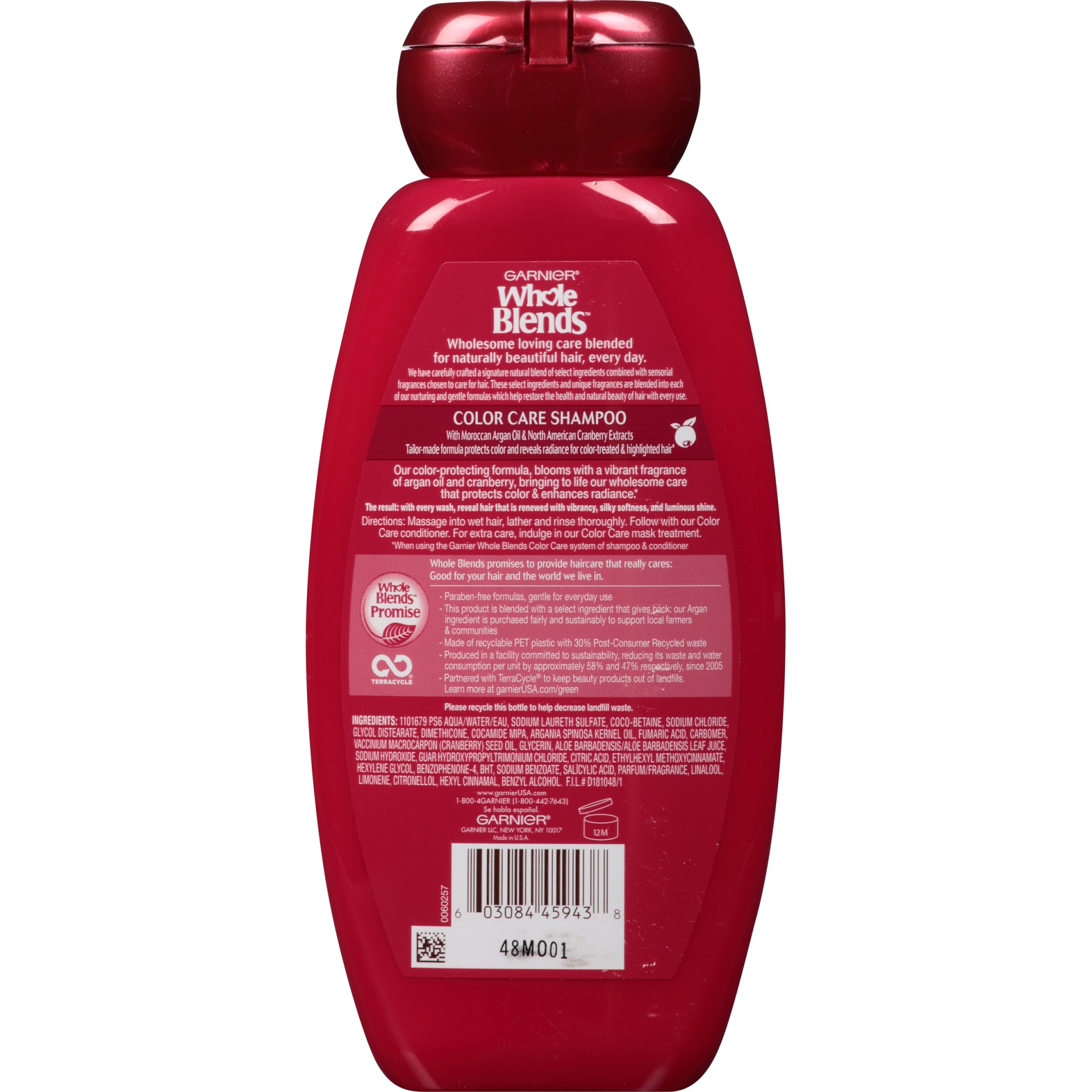 slide 5 of 6, Garnier Whole Blends Argan Oil & Cranberry Extracts Color Care Shampoo, 12.5 fl oz