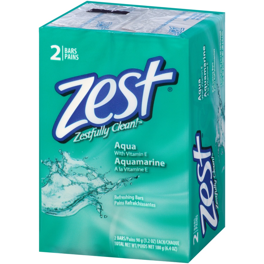 slide 3 of 7, Zest Zestfully Clean Refreshing Bars Aqua , 2 ct