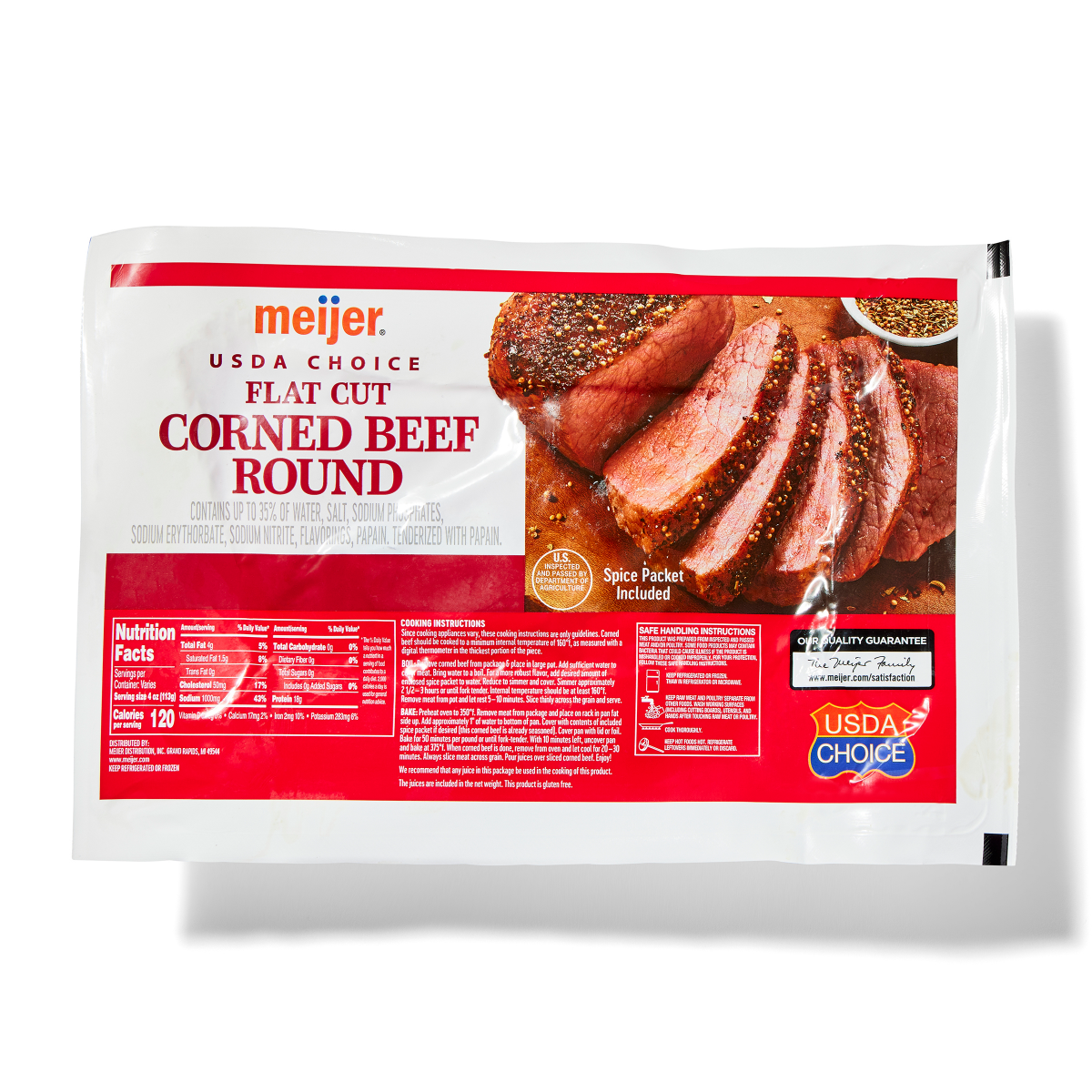 slide 1 of 13, FRESH FROM MEIJER Meijer Corned Beef Flat Cut, per lb