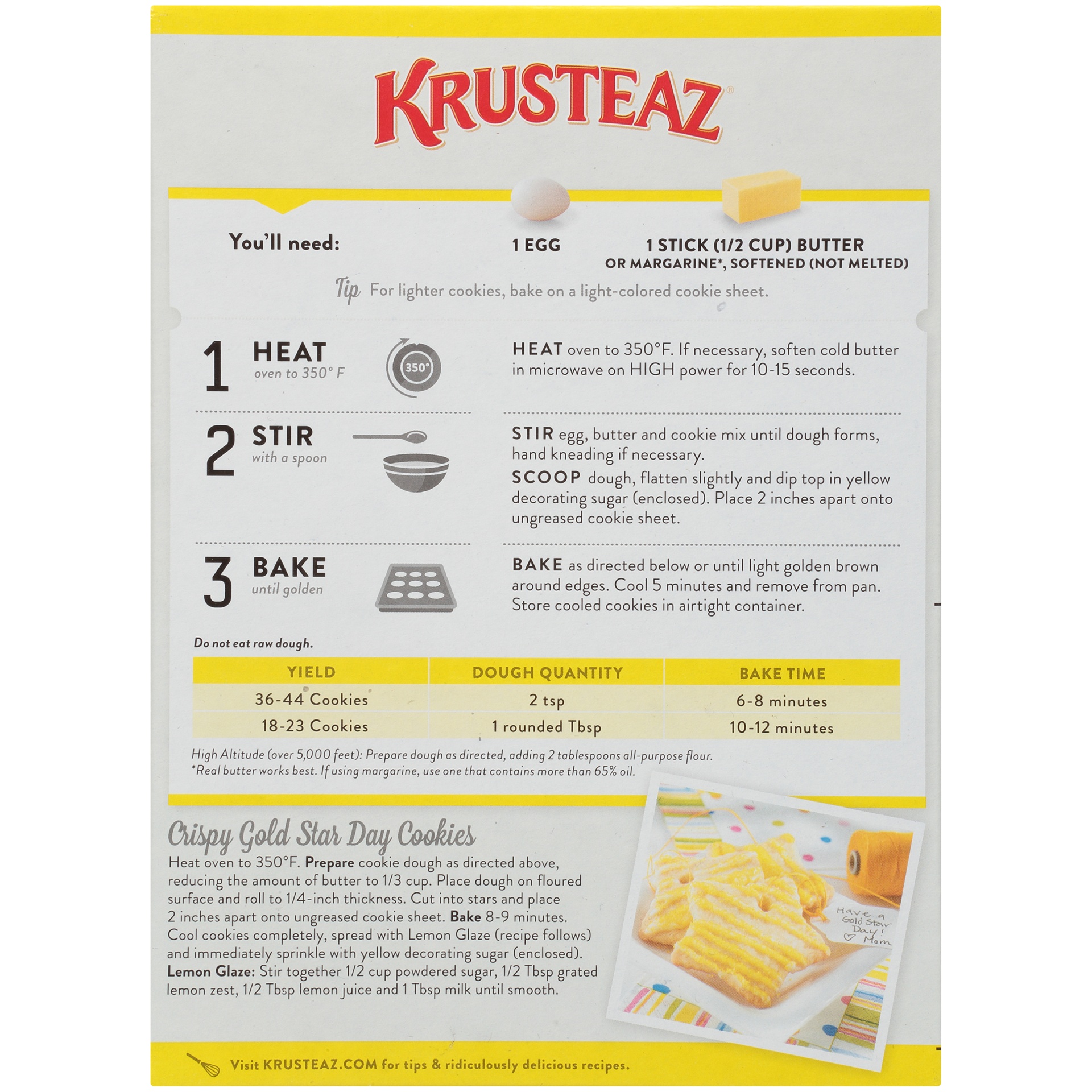 slide 8 of 8, Krusteaz Meyer Lemon Cookie Mix, 15.25 oz