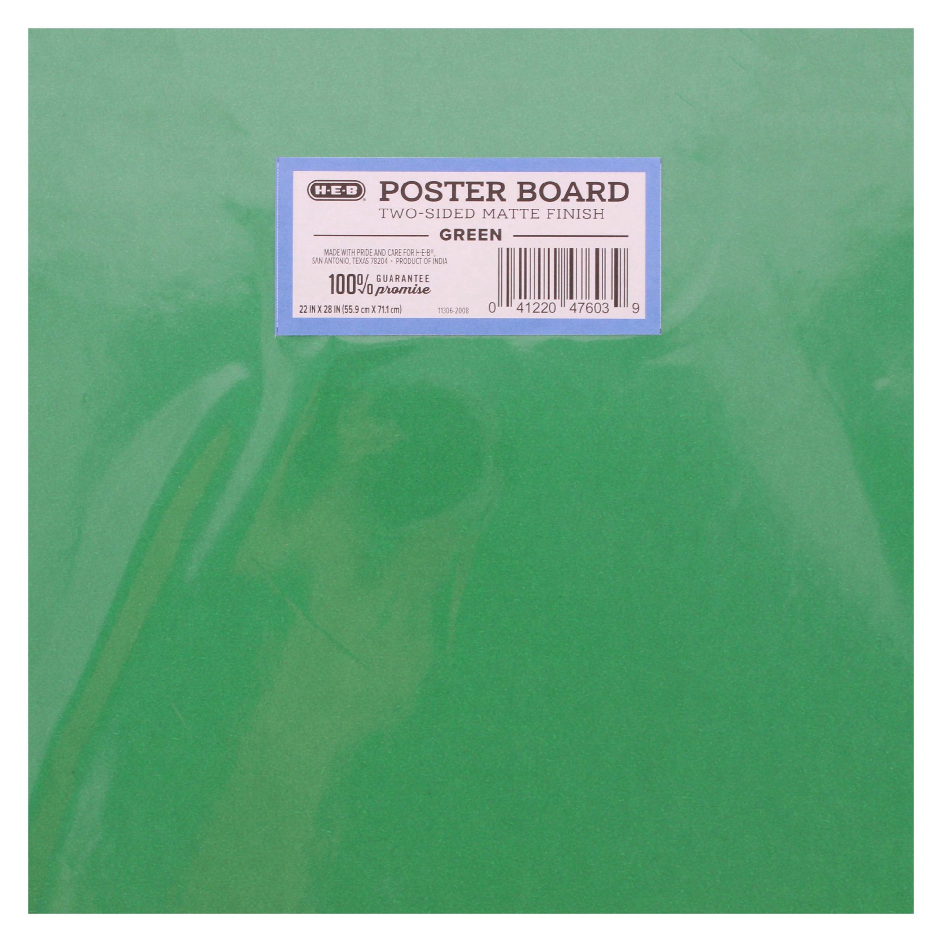 slide 1 of 1, H-E-B Dual Sided Poster Board - Green Matte, 22 in x 28 in