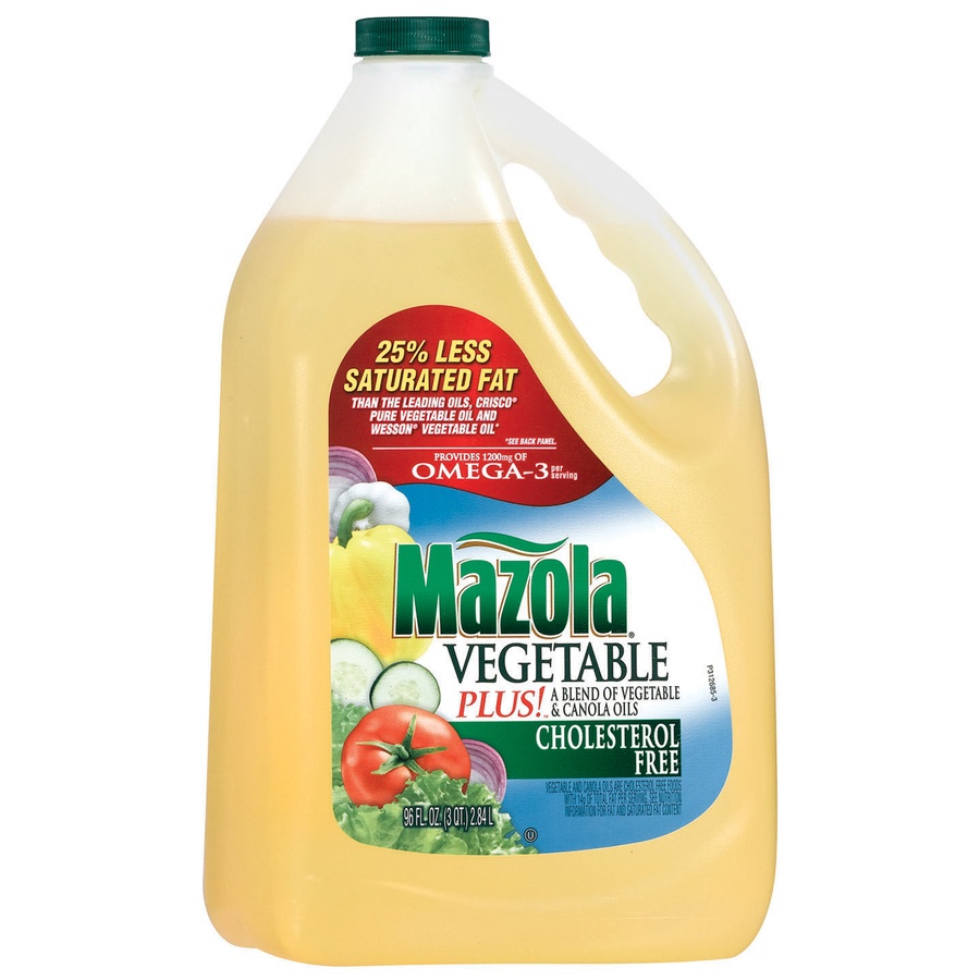 slide 2 of 3, Mazola Vegetable Plus Oil Cholesterol Free, 96 oz