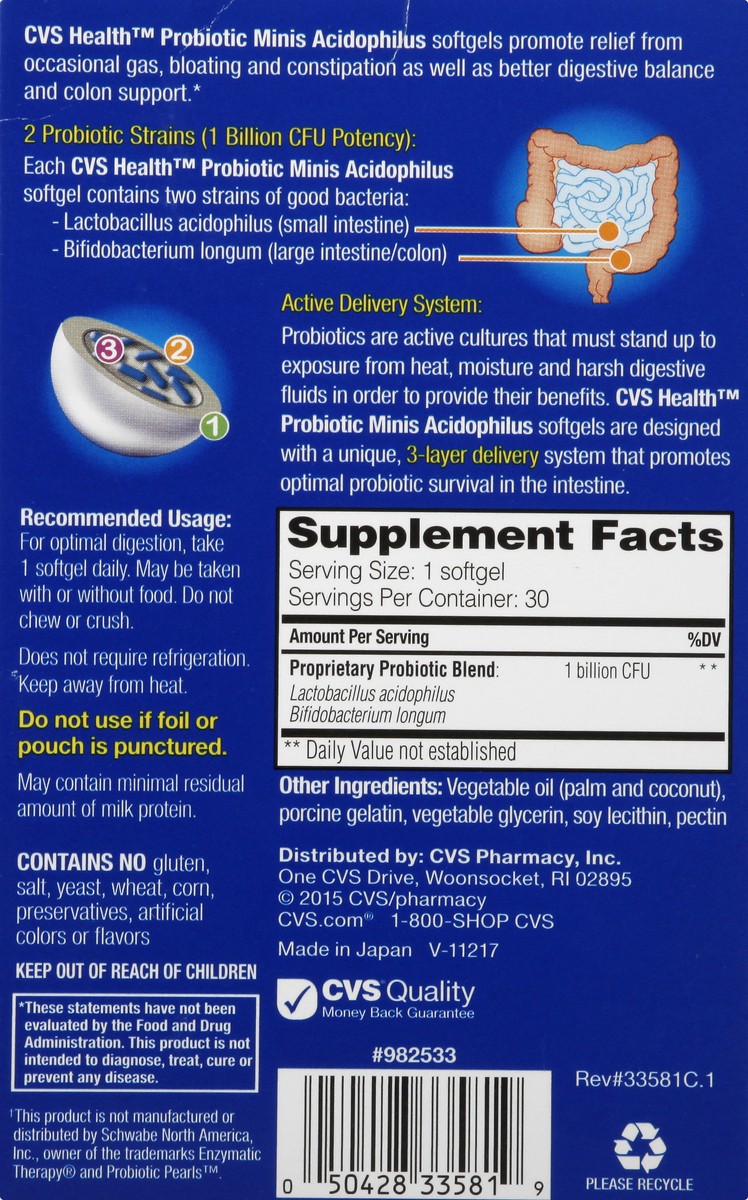 slide 12 of 13, CVS Health Probiotic Minis Softgels, 30 Ct, 30 ct