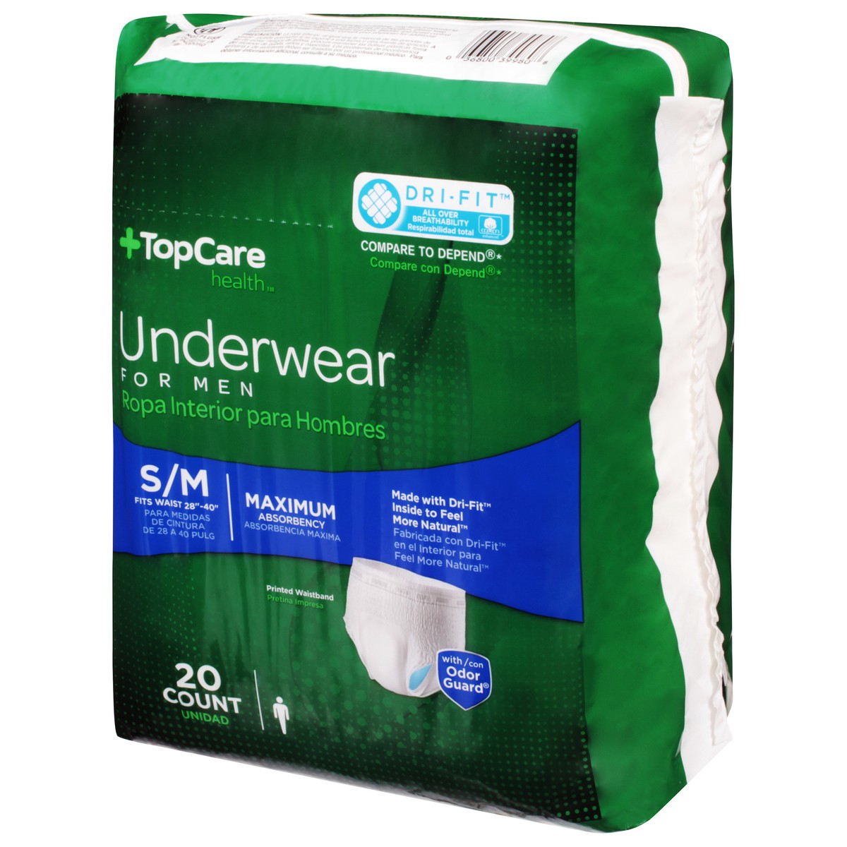 slide 8 of 9, TopCare Health S/M Maximum Absorbency for Men Underwear 20 ea, 20 ct