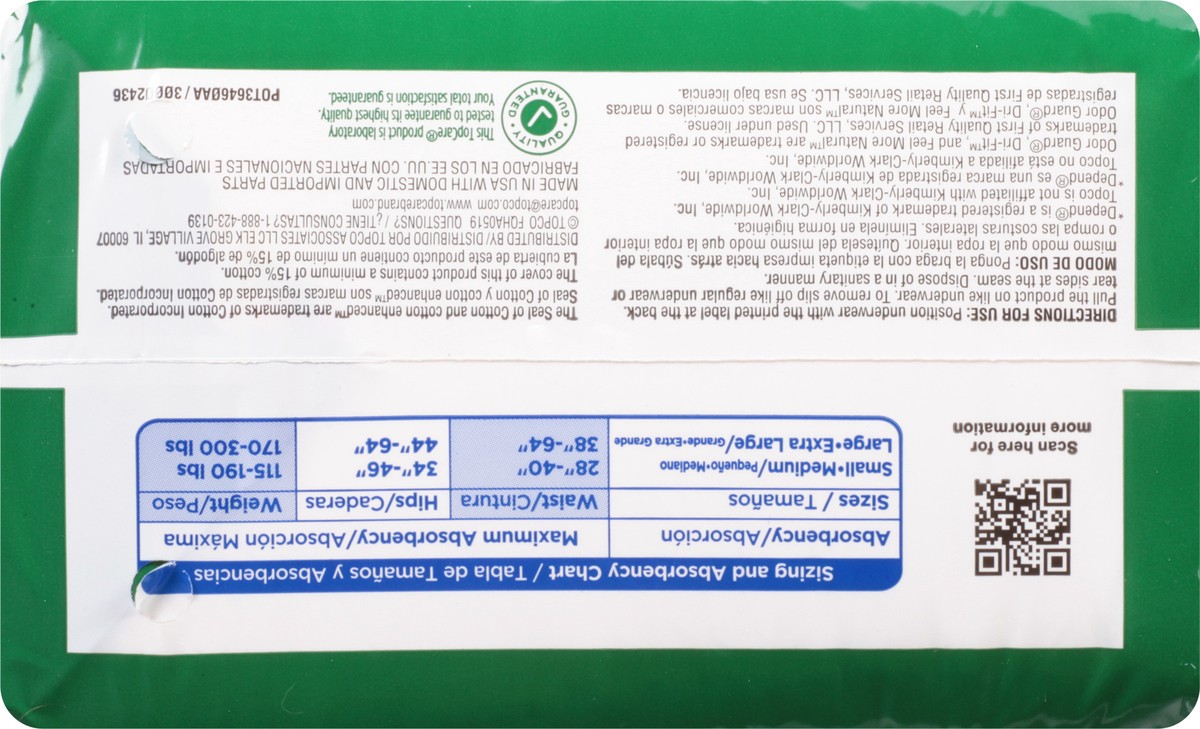 slide 9 of 9, TopCare Health S/M Maximum Absorbency for Men Underwear 20 ea, 20 ct