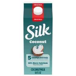 Silk Coconut Milk, Original, Dairy Free, Gluten Free, 64 FL OZ Half Gallon