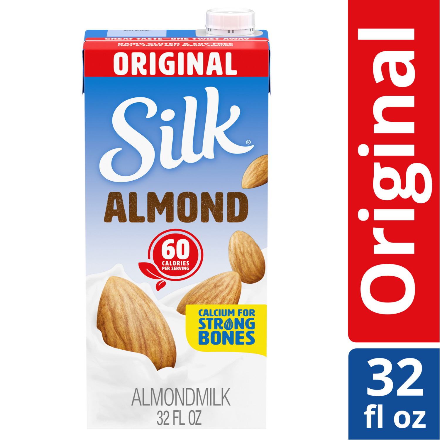 slide 4 of 5, Silk Shelf-Stable Original Almond Milk, 1 Quart, 32 fl oz