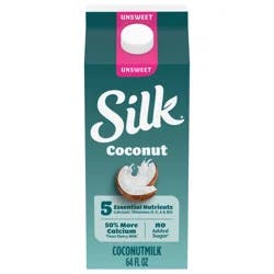 Silk Coconut Milk, Unsweet, Dairy Free, Gluten Free, 64 FL OZ Half Gallon
