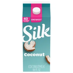 Silk Coconut Milk, Unsweet, Dairy Free, Gluten Free, 64 FL OZ Half Gallon