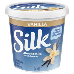 Silk Vanilla Dairy Free, Almond Milk Plant Based Yogurt Alternative, 24 OZ Tub