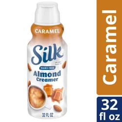 Silk Almond Creamer, Caramel, Smooth, Lusciously Creamy Dairy Free and Gluten Free Creamer From the No. 1 Brand of Plant Based Creamers, 32 FL OZ Carton