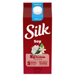 Silk Soy Milk, Vanilla, Dairy Free, Gluten Free, 64 FL OZ Half Gallon