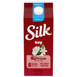 Silk Soy Milk, Vanilla, Dairy Free, Gluten Free, 64 FL OZ Half Gallon