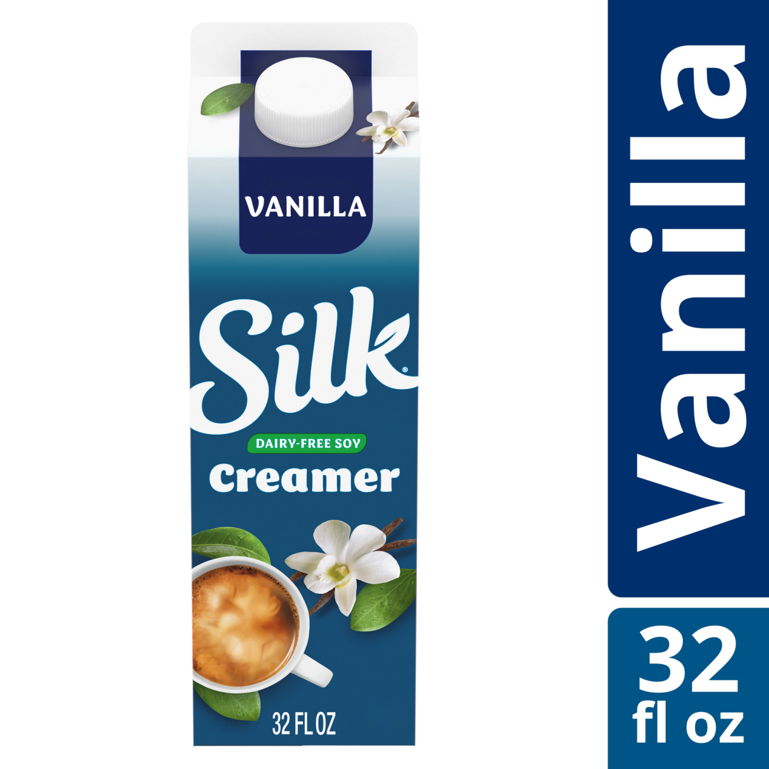 slide 3 of 5, Silk Soy Creamer, Vanilla, Dairy Free, Gluten Free, 32 FL OZ Carton, 32 fl oz
