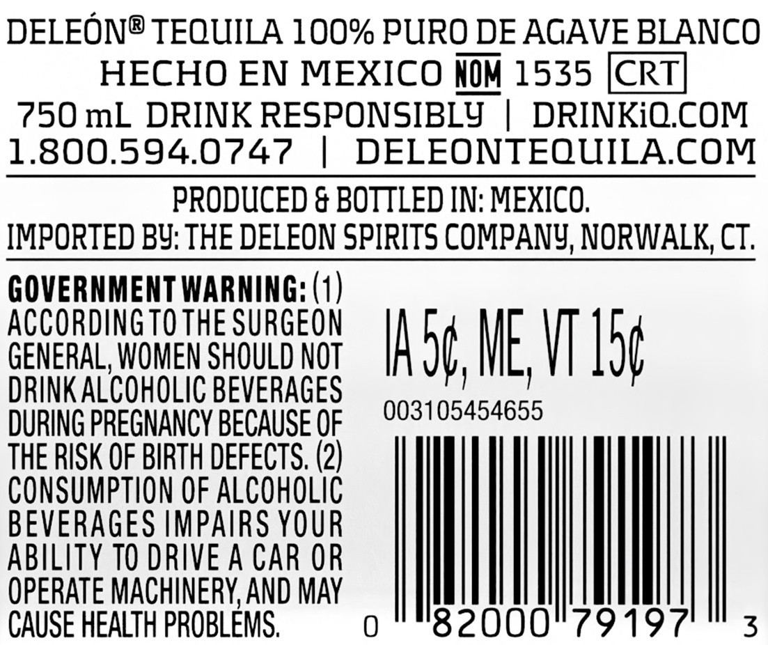 slide 2 of 4, Deleon Blanco Tequila 750 ml, 750 ml