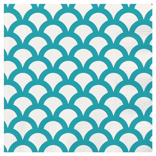 slide 1 of 1, Unique Industries Teal Scallop Beverage Napkins, 30 ct