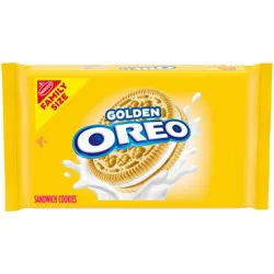 OREO Golden Sandwich Cookies, Family Size, 19.1 oz Packs