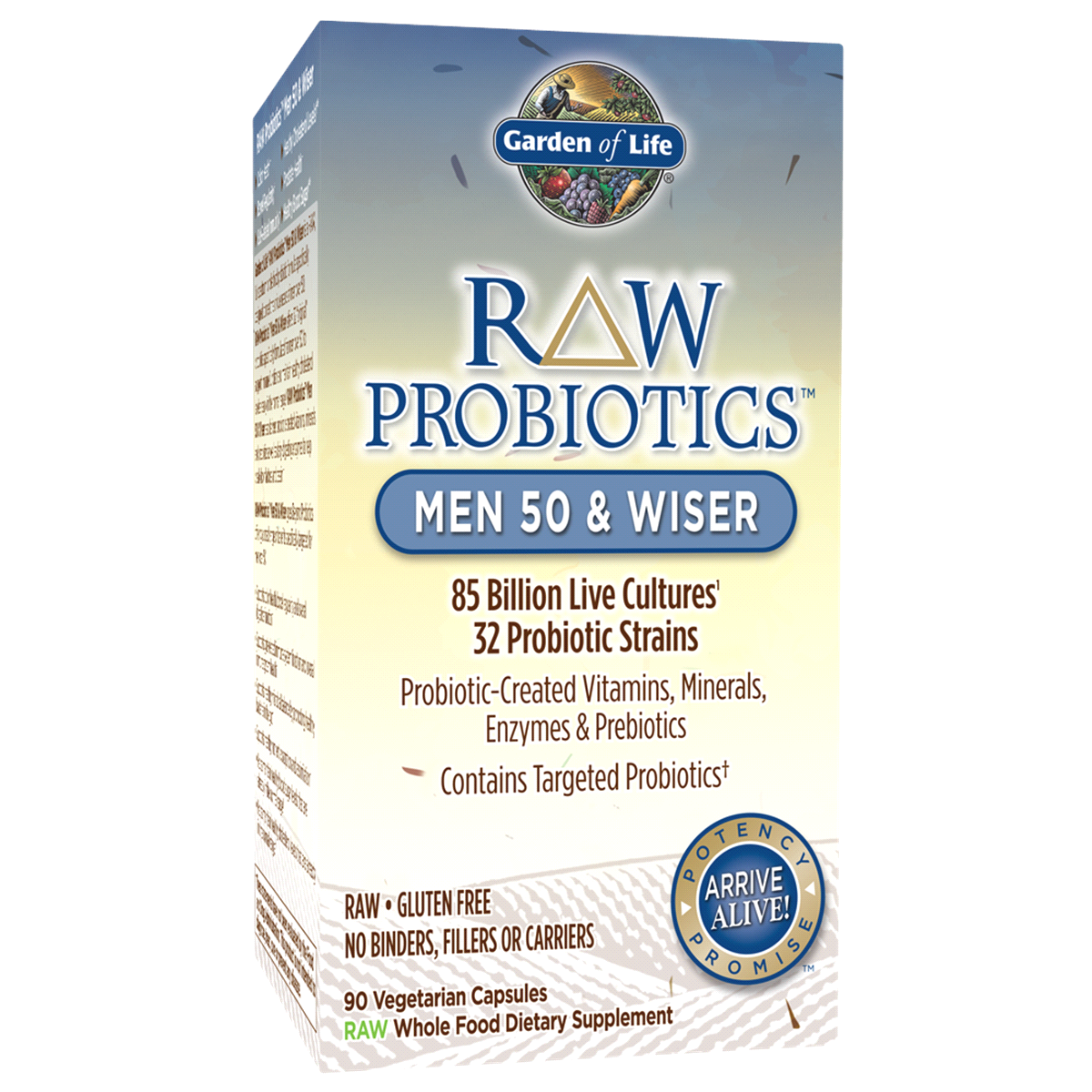 slide 1 of 1, Garden of Life Raw Probiotics Men 50+ (Veggie Caps), 90 ct