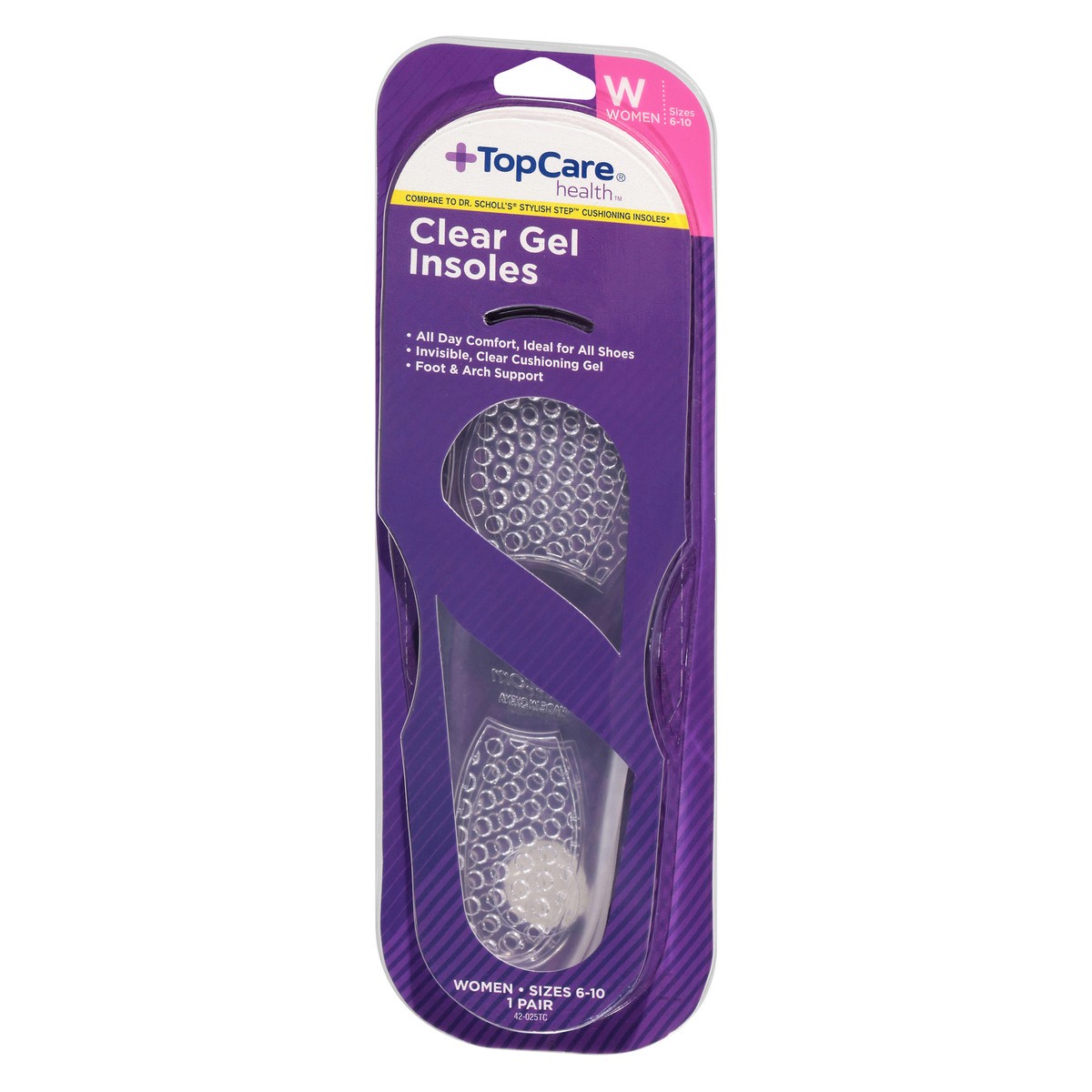 slide 3 of 4, TopCare Insoles Clear Gel Women's, 1 ct