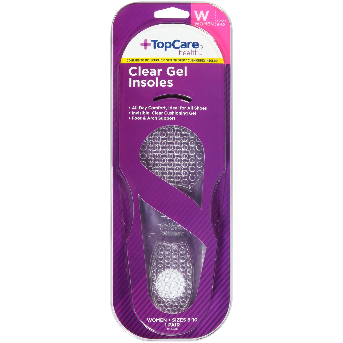 slide 1 of 1, TopCare Insoles Clear Gel Women's, 1 ct