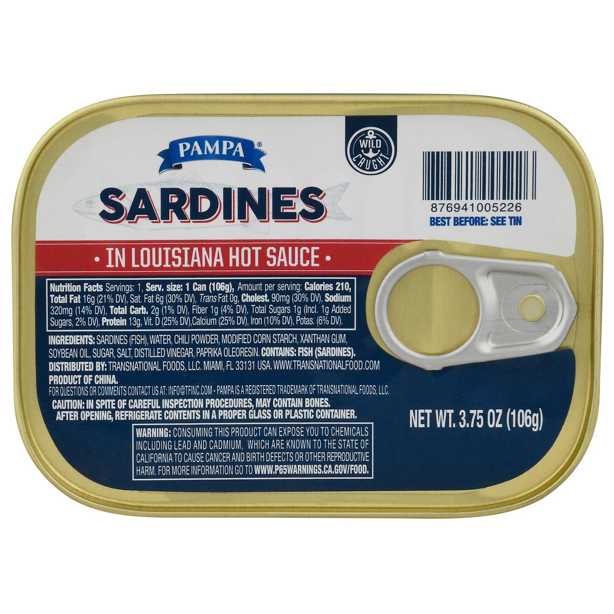 slide 14 of 14, Pampa Sardines In Hot Sauce, 3.75 oz