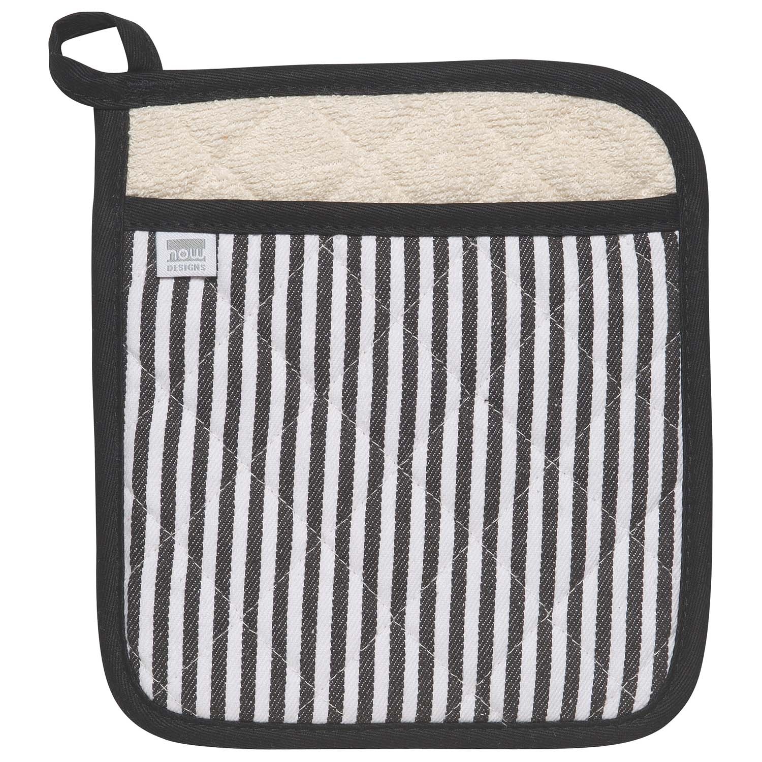 slide 1 of 1, Now Designs BLACK NARROW STRIPE POTHOLDER, 1 ct