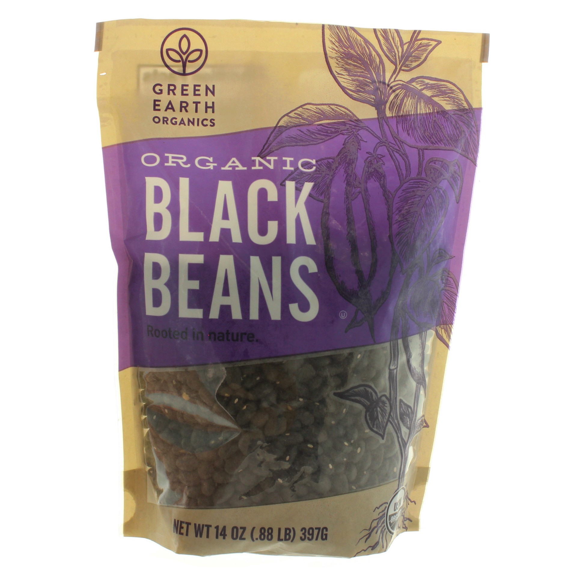 slide 1 of 1, Green Earth Organics Organic Black Beans, 14 oz