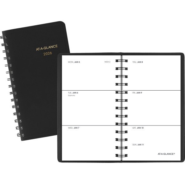 slide 3 of 9, AT-A-GLANCE® 2026 Weekly Planner, Black, Pocket, 2 1/2"" x 4 1/2"", 1 ct