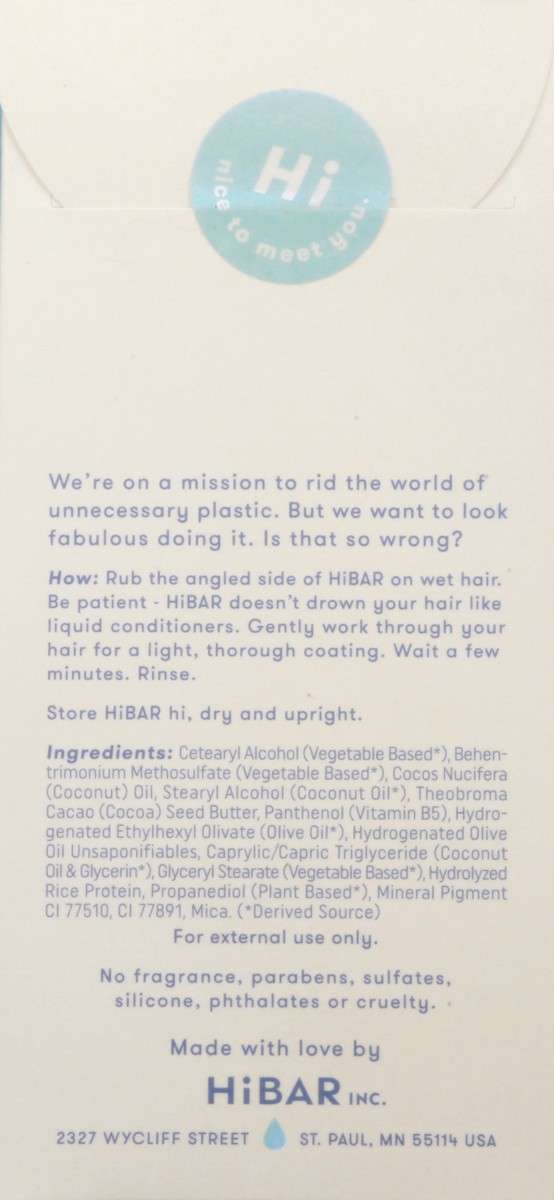 slide 8 of 9, HiBAR Moisturize Solid Conditioner 1 ea, 1 ct