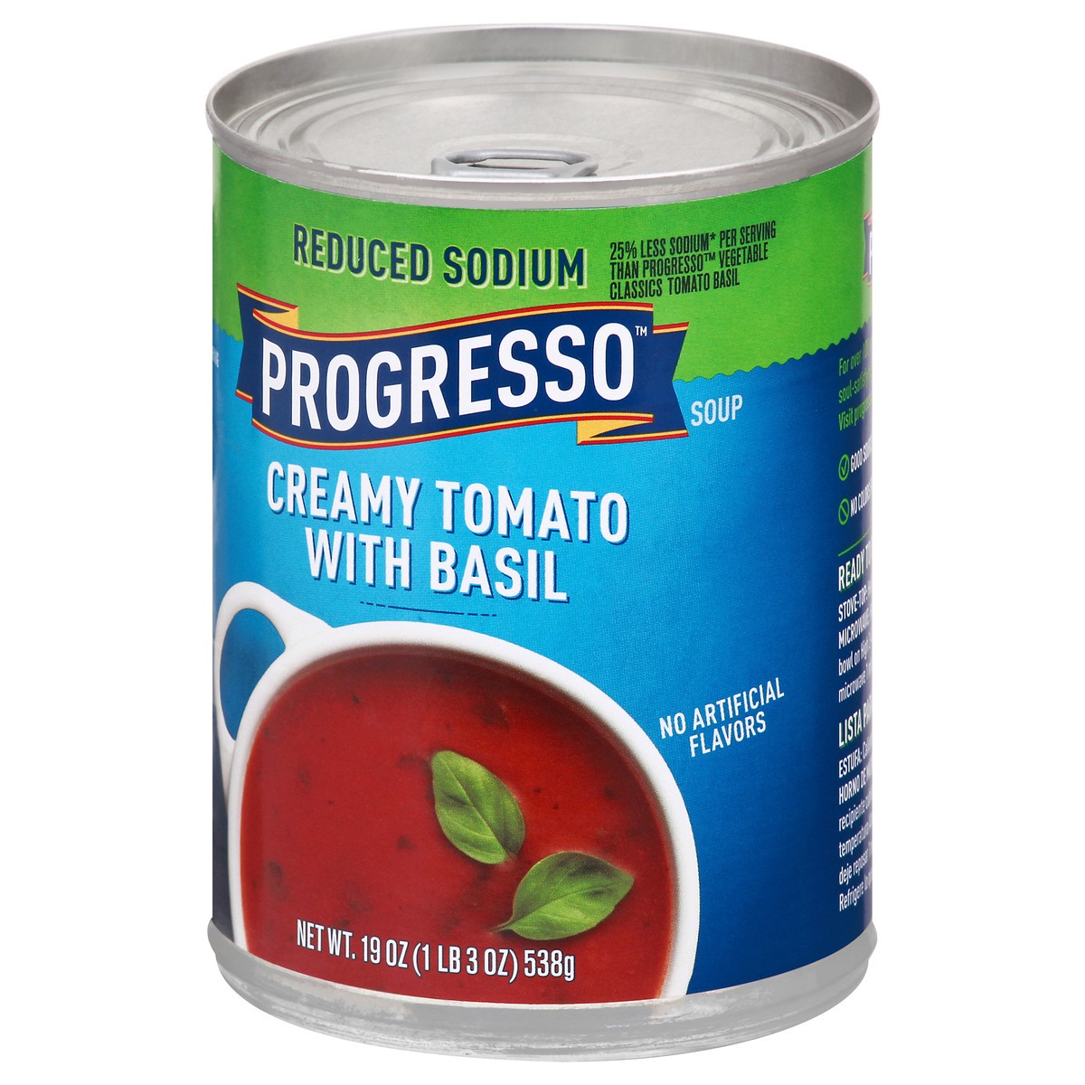 Progresso Reduced Sodium Creamy Tomato with Basil Soup 19 oz 19 oz Shipt