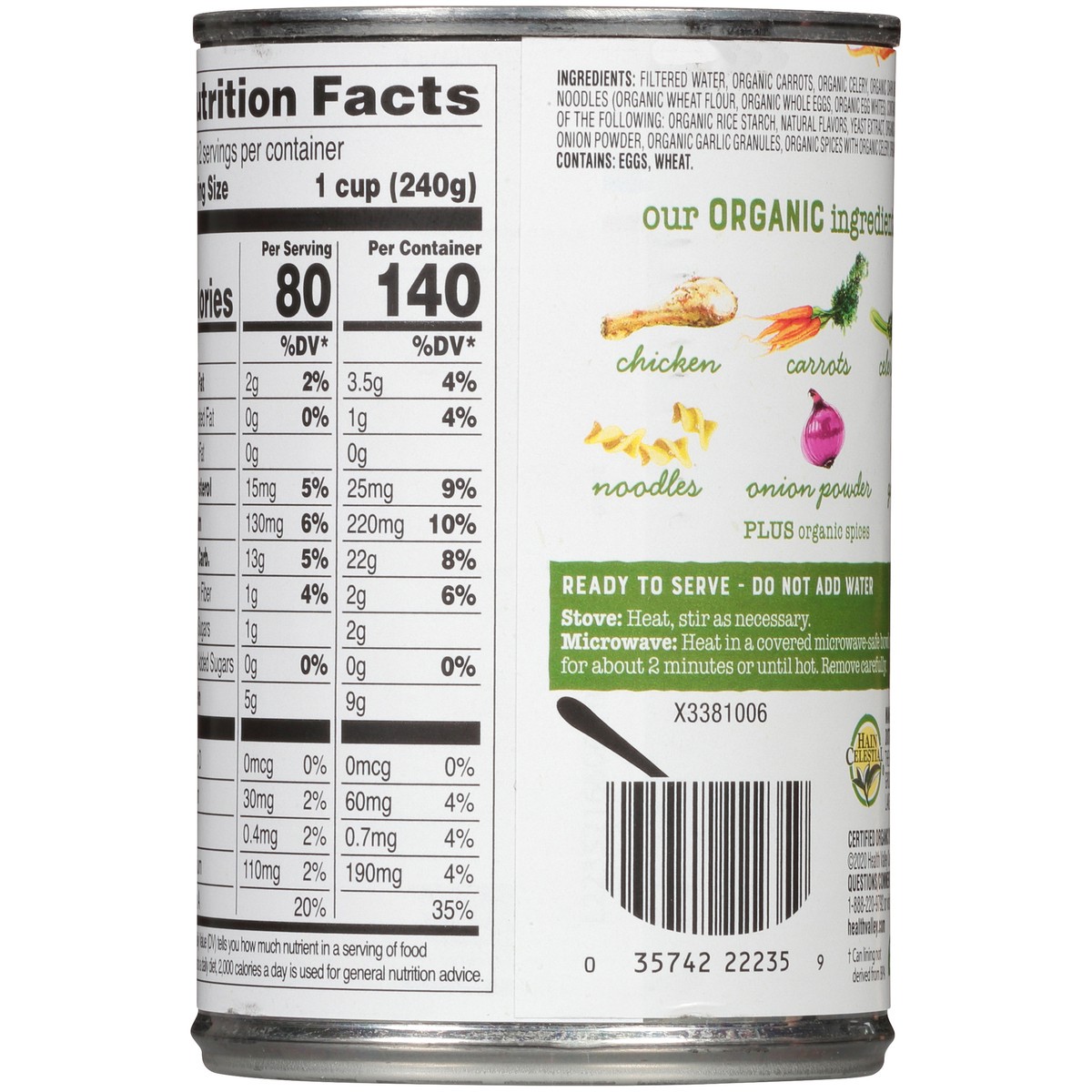 slide 2 of 7, Health Valley Organic Low Sodium Chicken Noodle Soup 14.5 oz. Can, 15 fl oz