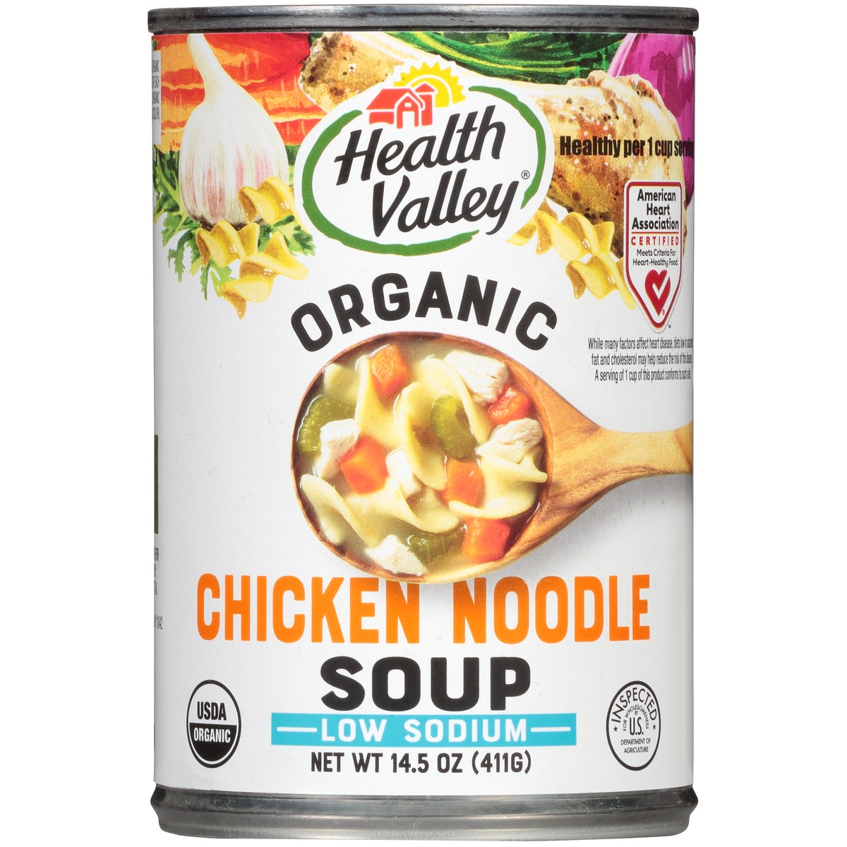 slide 4 of 7, Health Valley Organic Low Sodium Chicken Noodle Soup 14.5 oz. Can, 15 fl oz