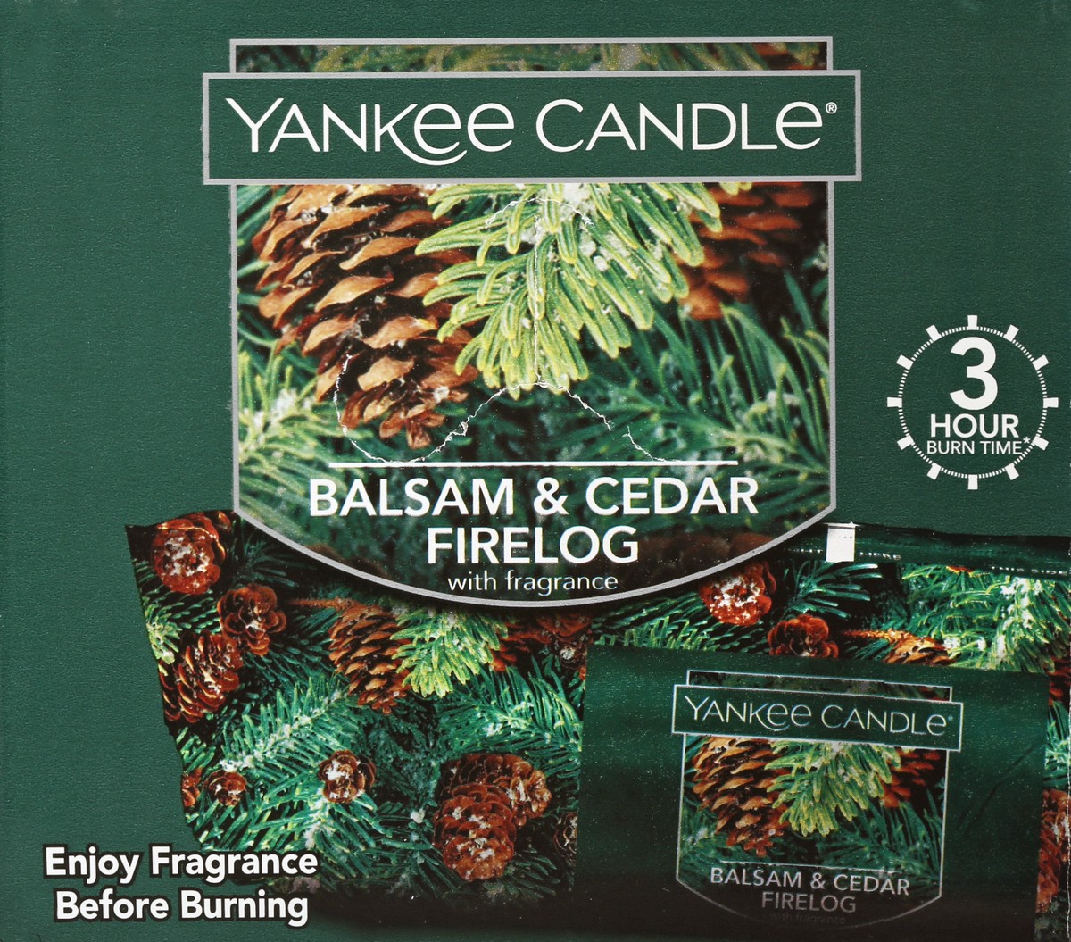 slide 3 of 9, Yankee Candle with Fragrance Balsam & Cedar Firelogs 4 ea, 4 ct