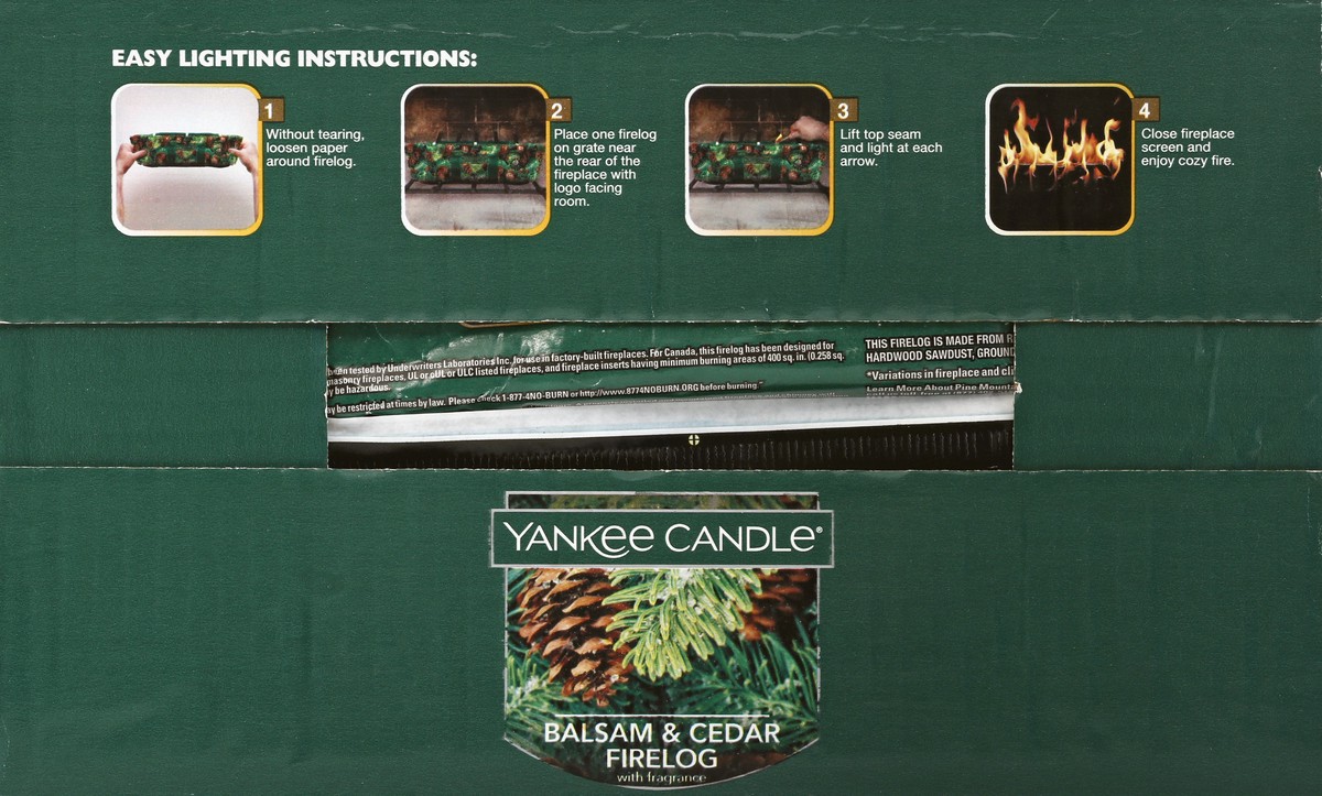 slide 5 of 9, Yankee Candle with Fragrance Balsam & Cedar Firelogs 4 ea, 4 ct