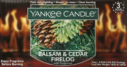 Yankee Candle with Fragrance Balsam & Cedar Firelogs 4 ea