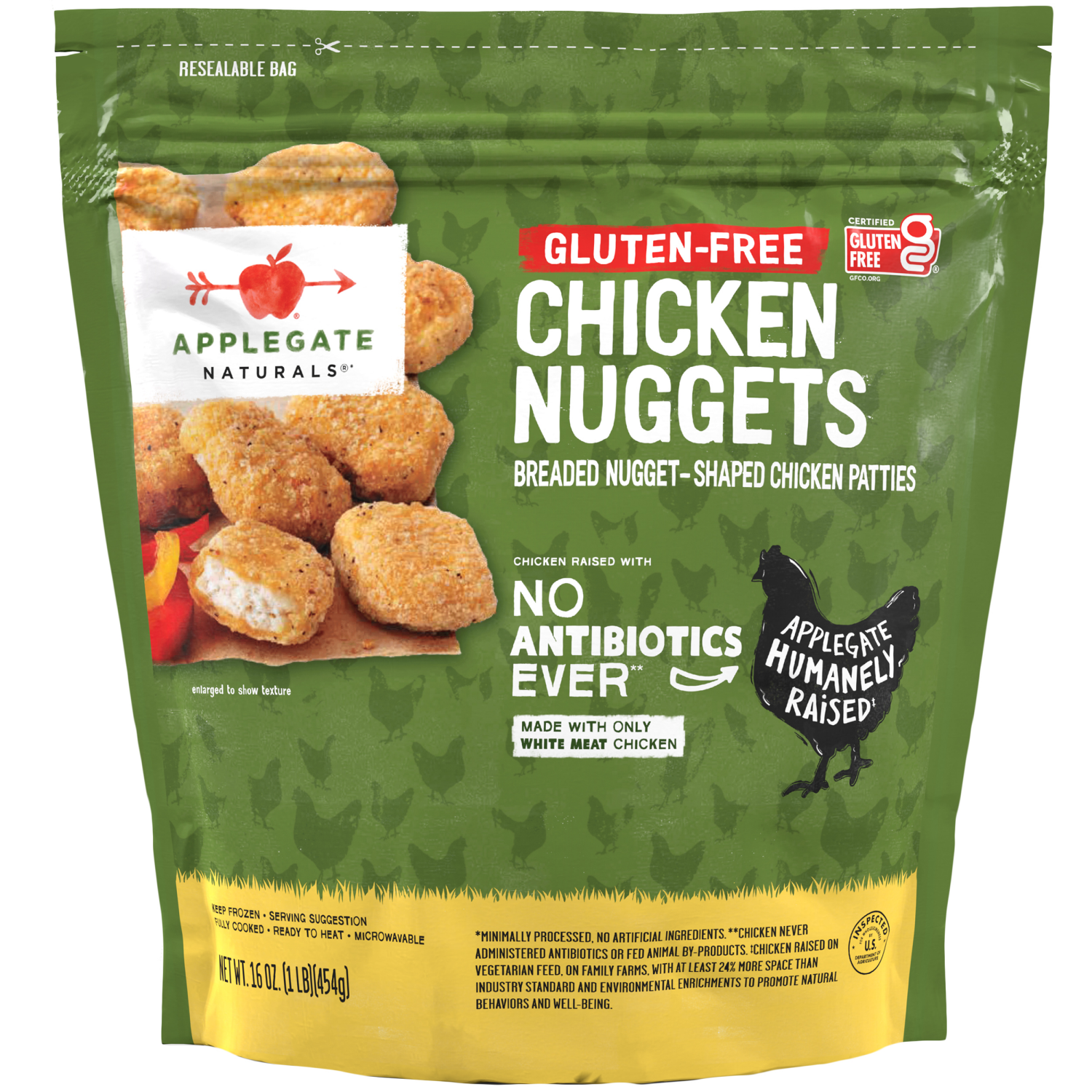 slide 1 of 4, Applegate Natural Gluten-Free Chicken Nuggets, 16oz (Frozen), 16 oz
