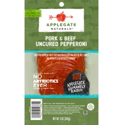 Applegate Natural Uncured Pork & Beef Pepperoni Sliced
