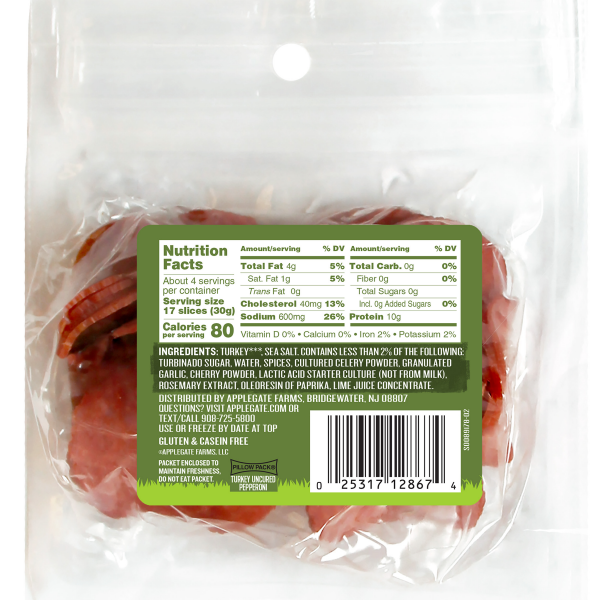 slide 8 of 13, Applegate Farms Applegate Natural Uncured Turkey Pepperoni Sliced, 4oz, 4 oz