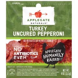 Applegate Farms Applegate Natural Uncured Turkey Pepperoni Sliced, 4oz